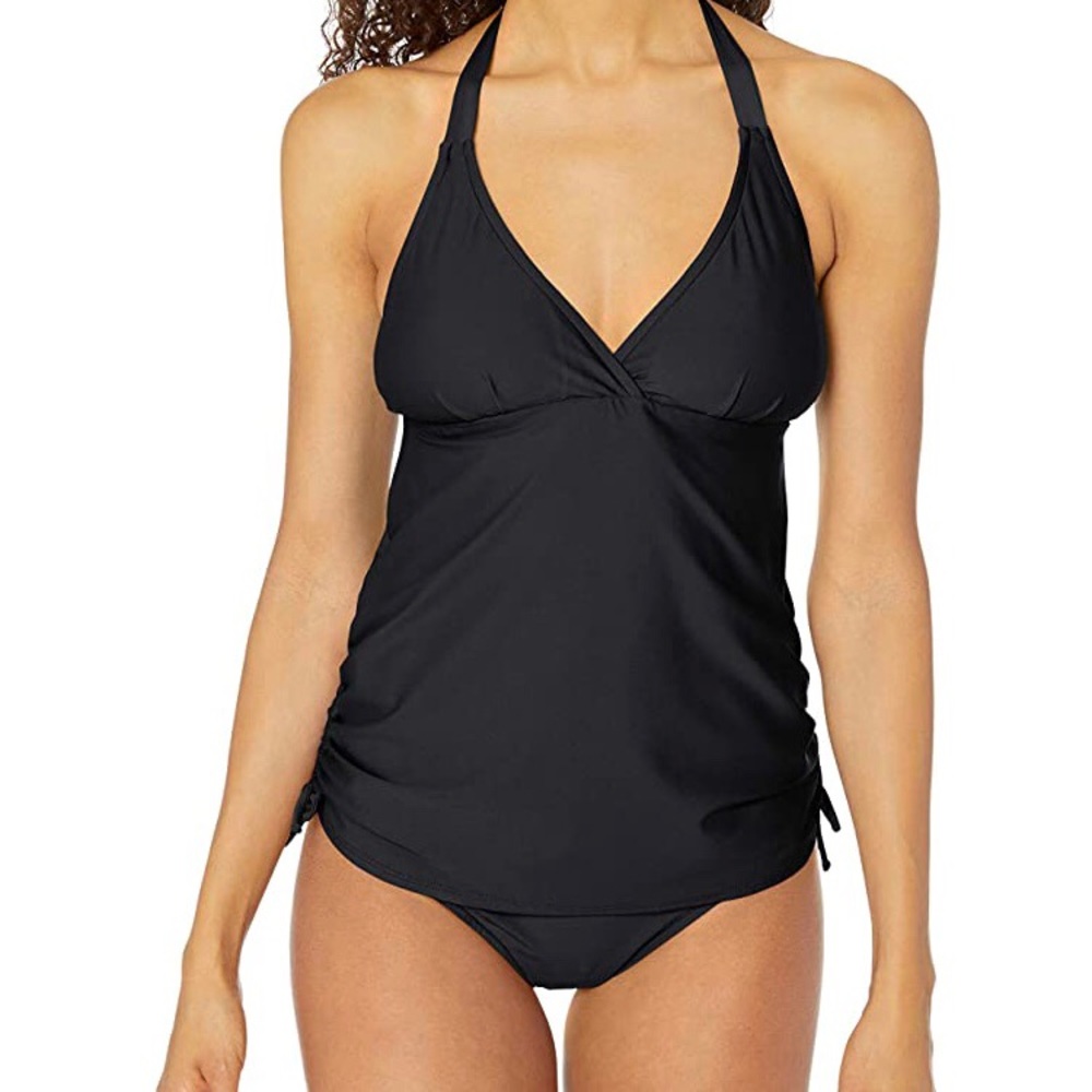 Maternity 2 piece Tankini in Black by Prego Small X Large Halter bikini bottoms
